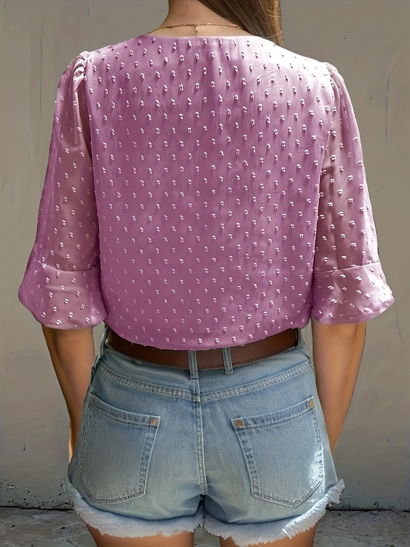 Loose chiffon blouse with long sleeves