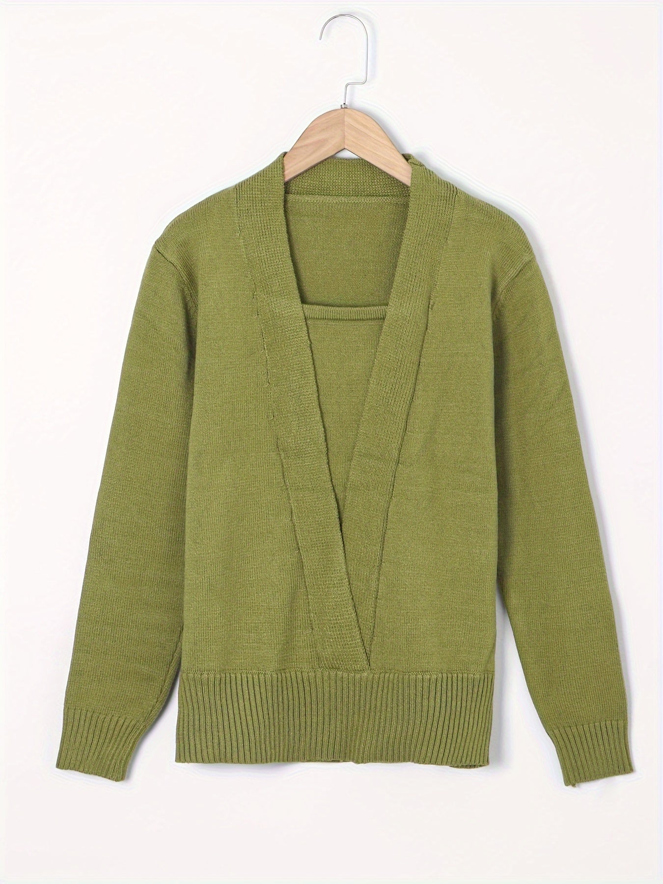 Versatile rib knit sweater for women