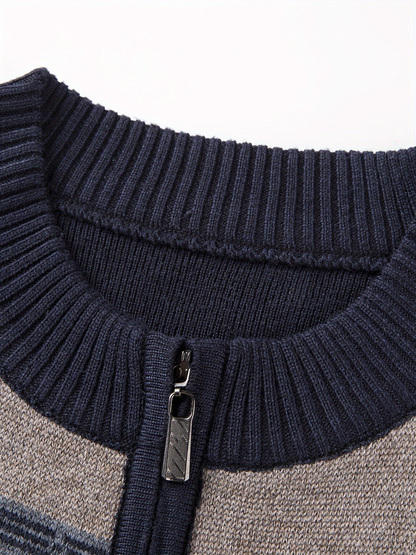 Navy blue knitted sweater for men