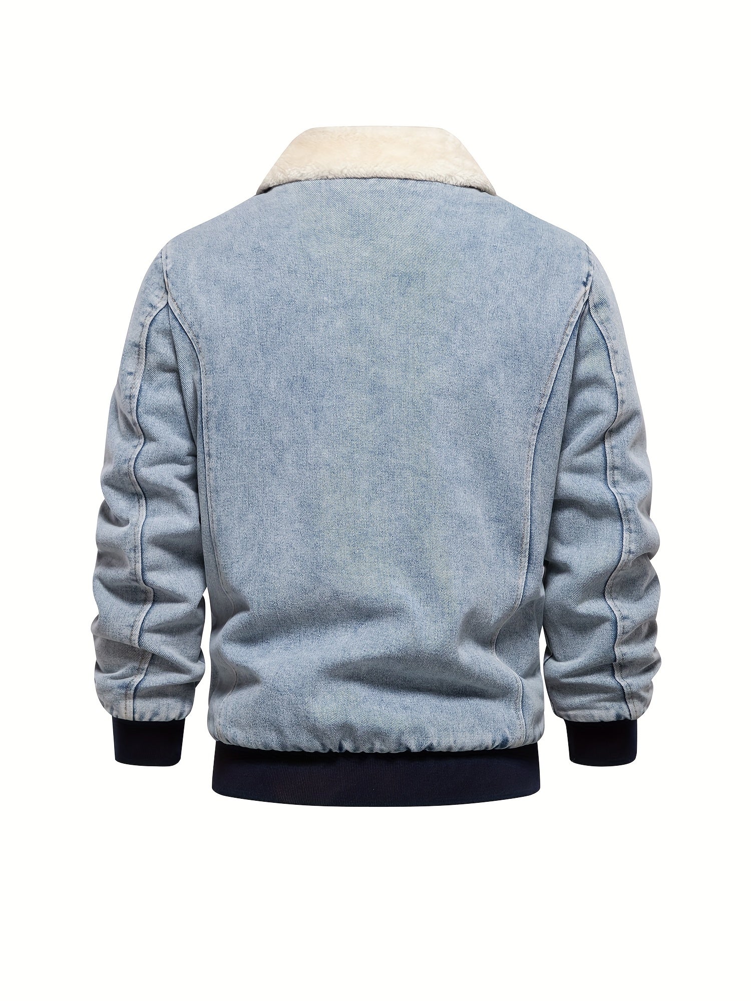 Men's denim fleece jacket