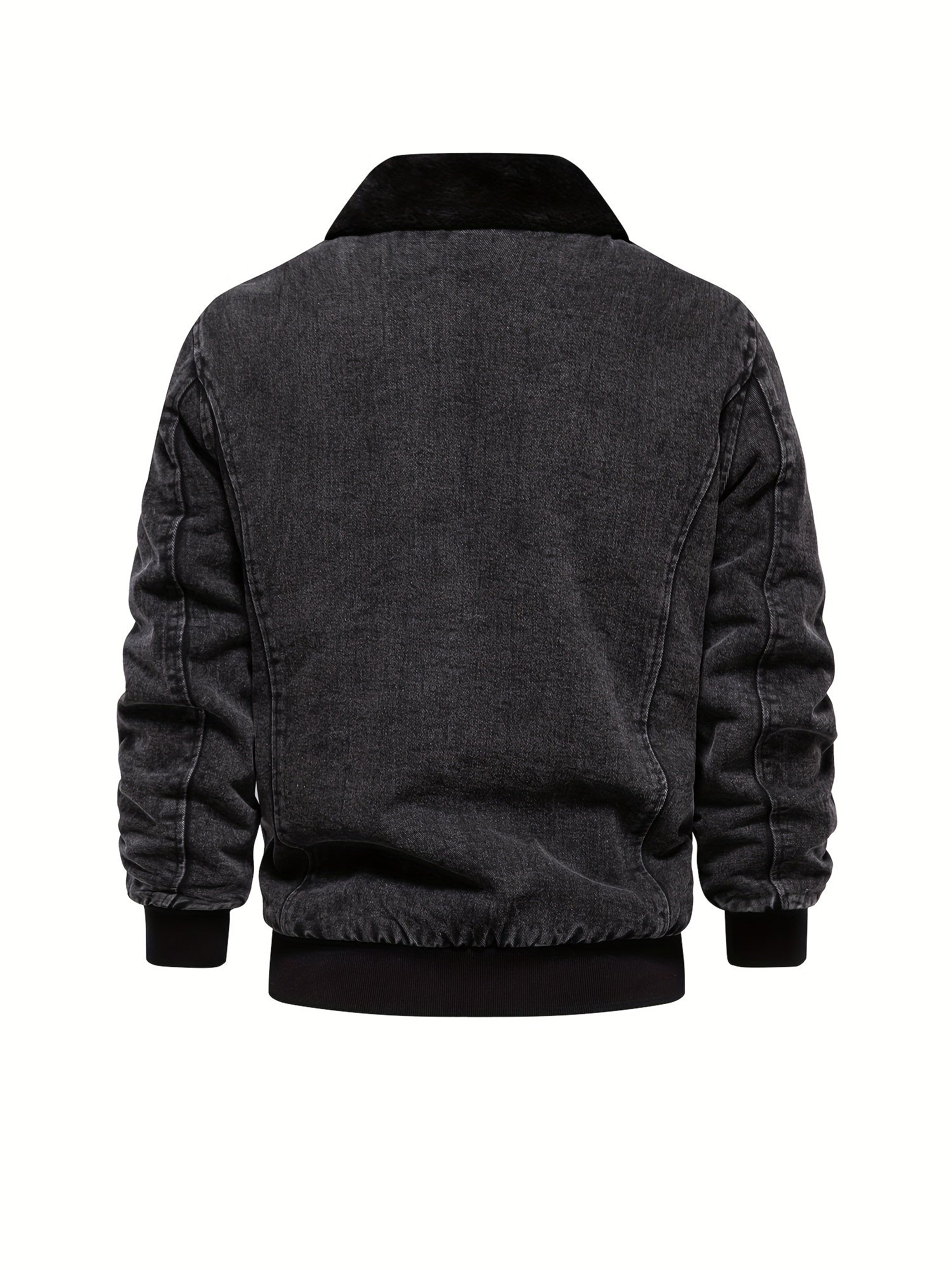 Men's denim fleece jacket