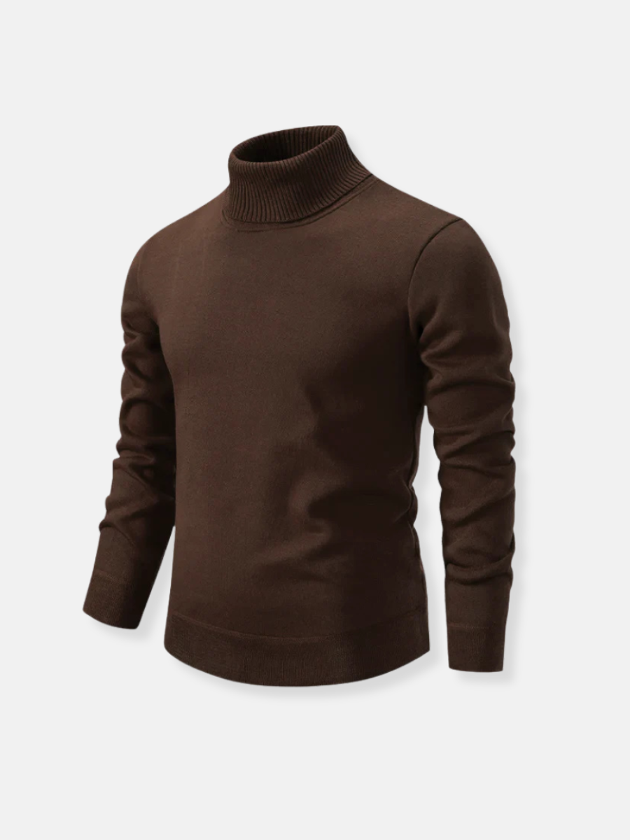 Silky turtleneck sweater made of 100% wool