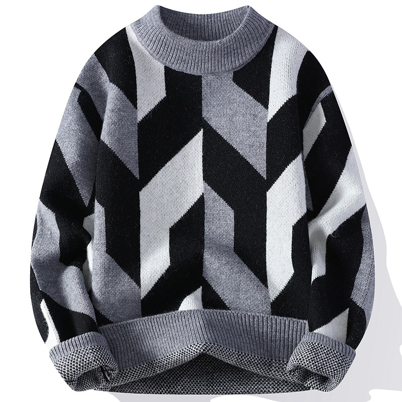 Striped warm sweater for men