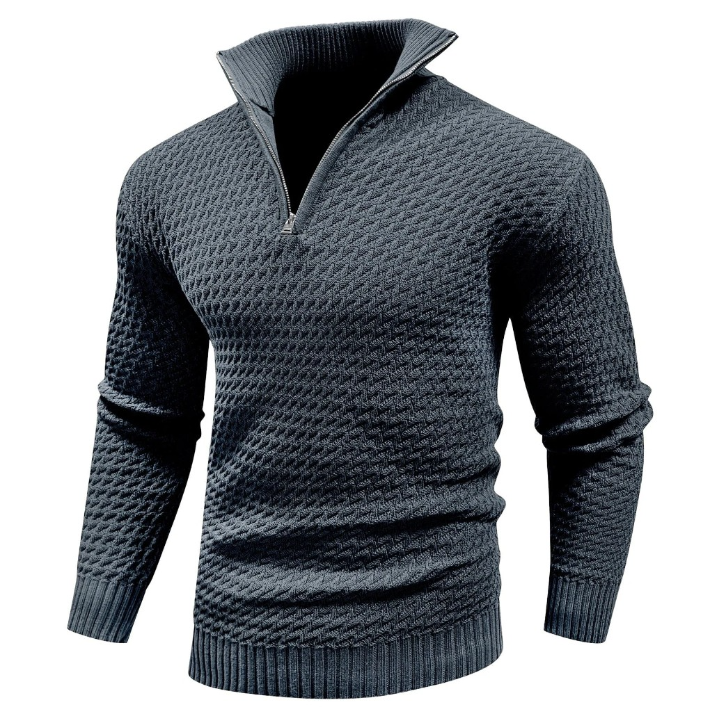 Structured half-zip men's sweater