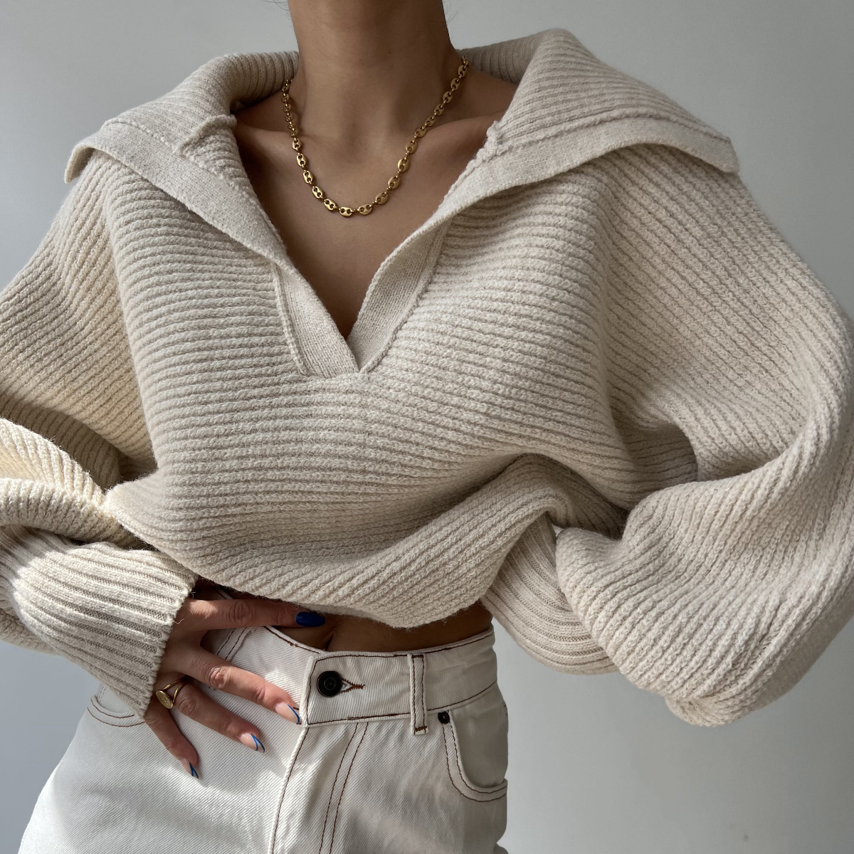 Loose knit sweater for women