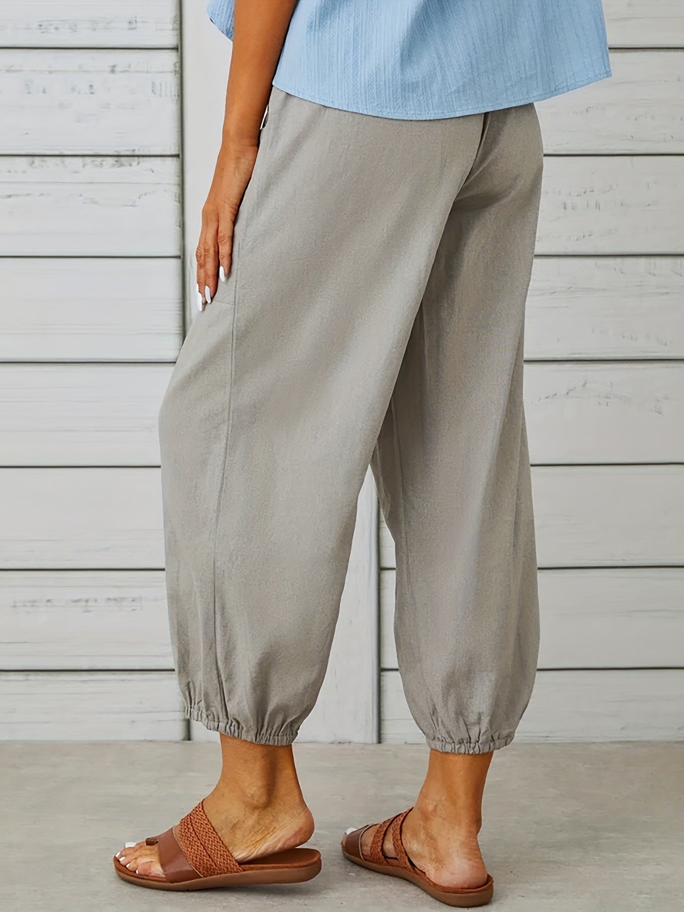 Patched crop pants for women