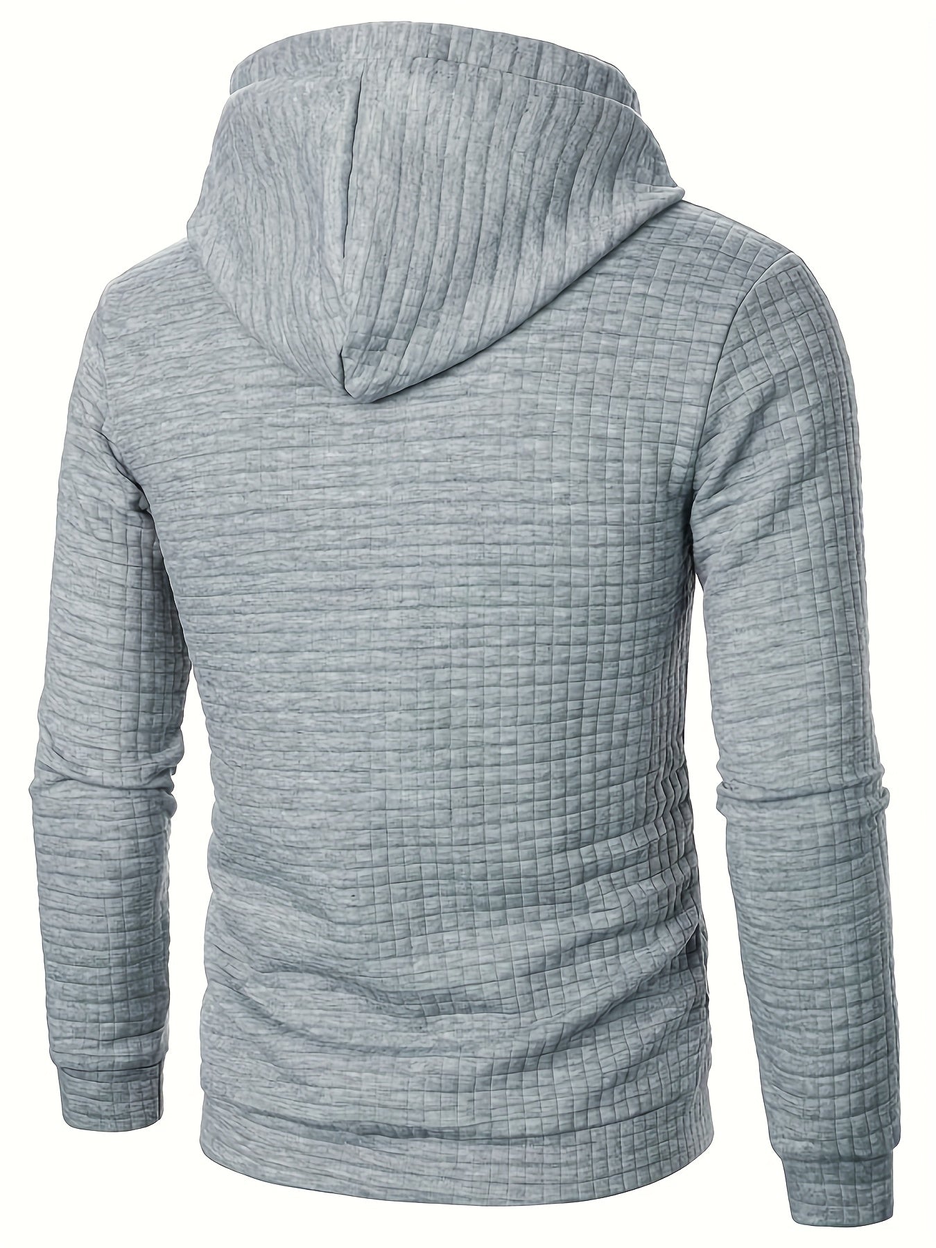 Comfortable long sleeve hoodie with waffle pattern