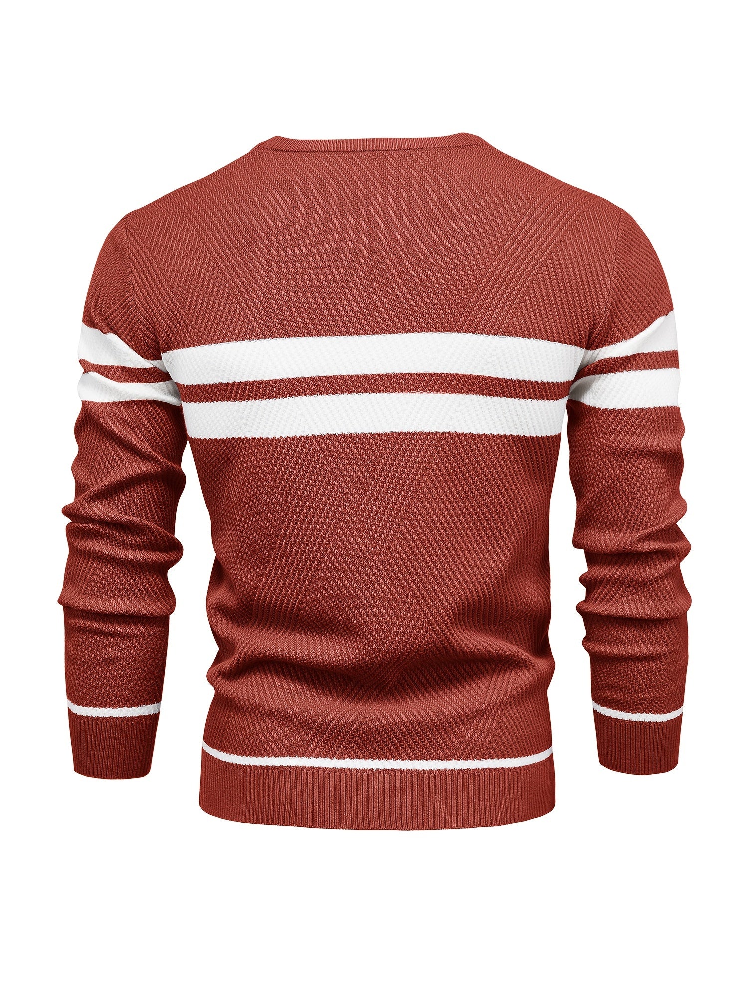 Knitted sweater with striped pattern for men