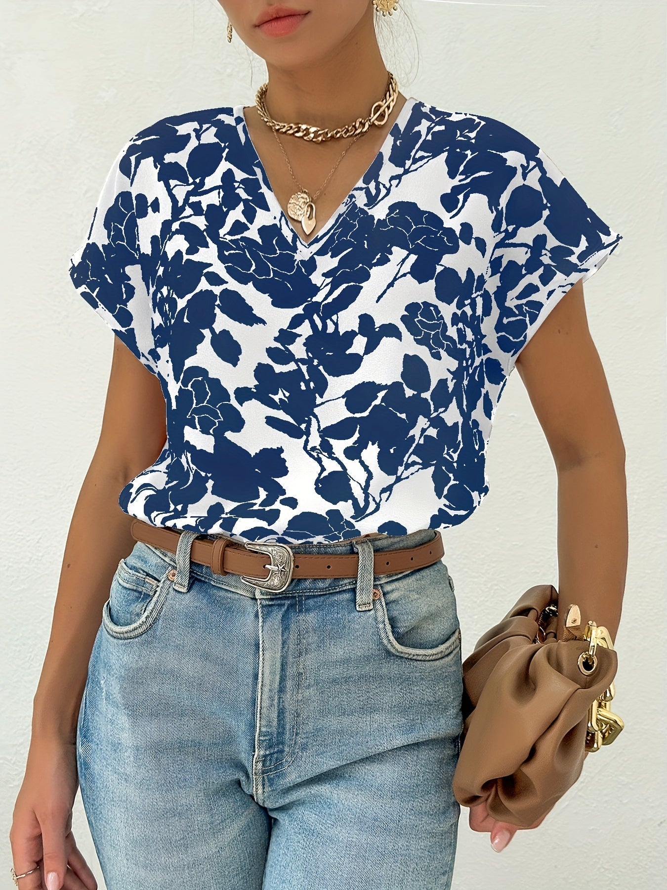 Blouse with floral print