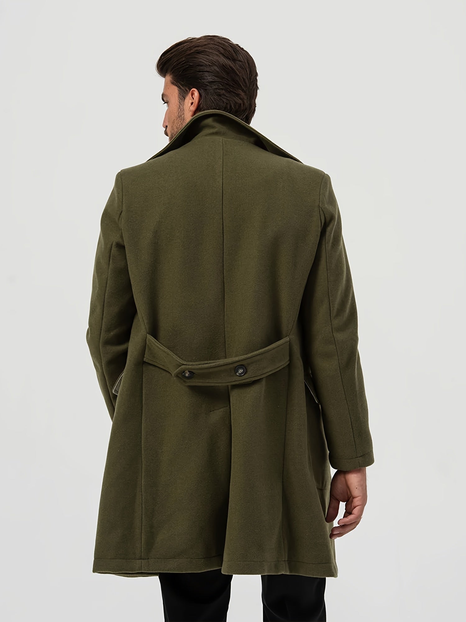 Green trench coat for men