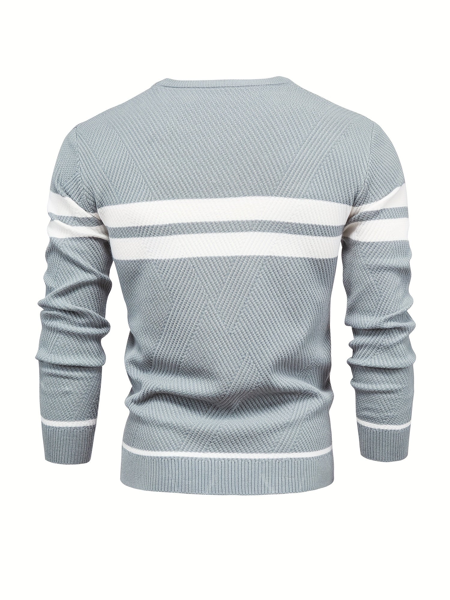 Knitted sweater with striped pattern for men