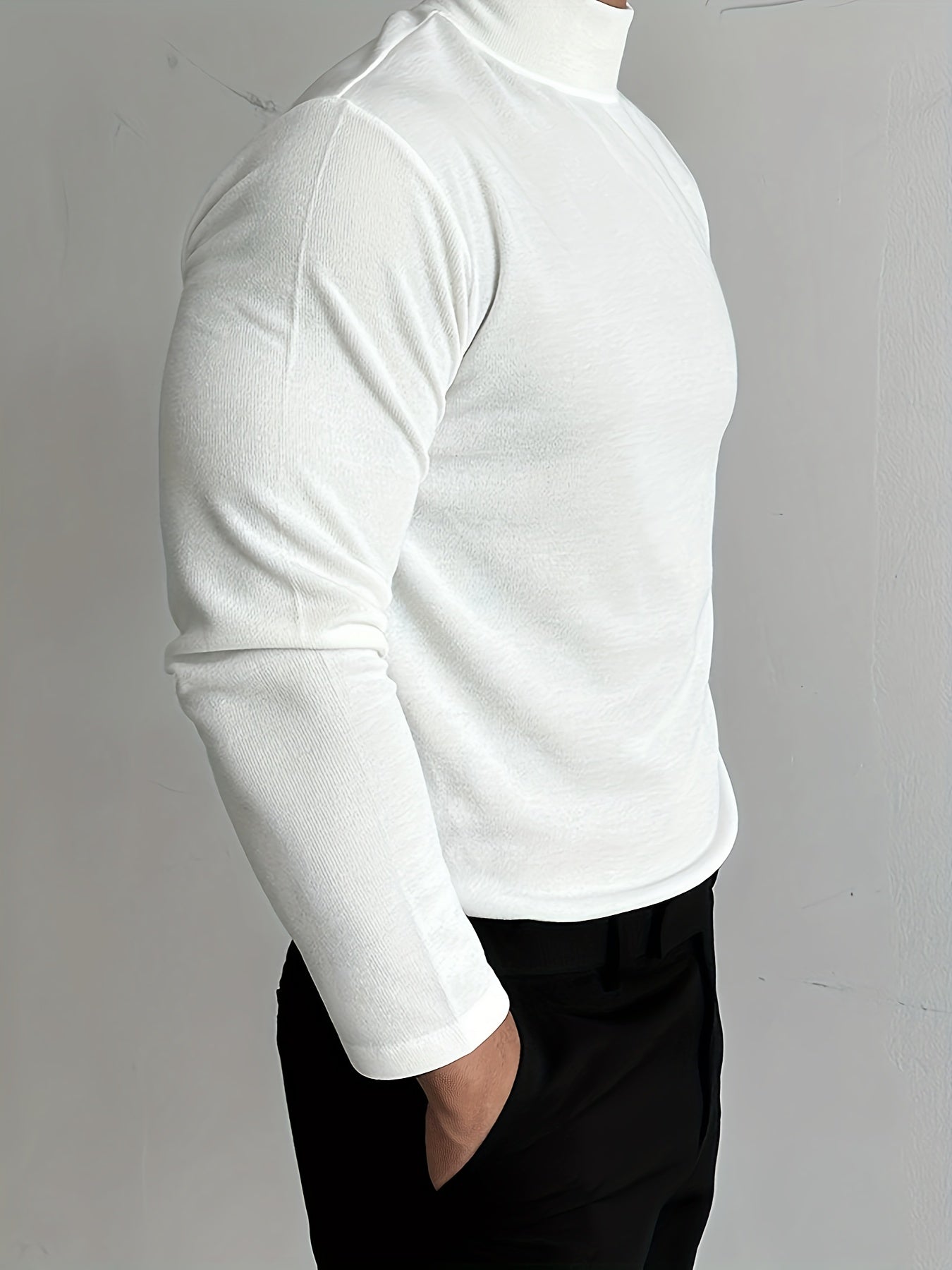 Knitted sweater with stand-up collar for men