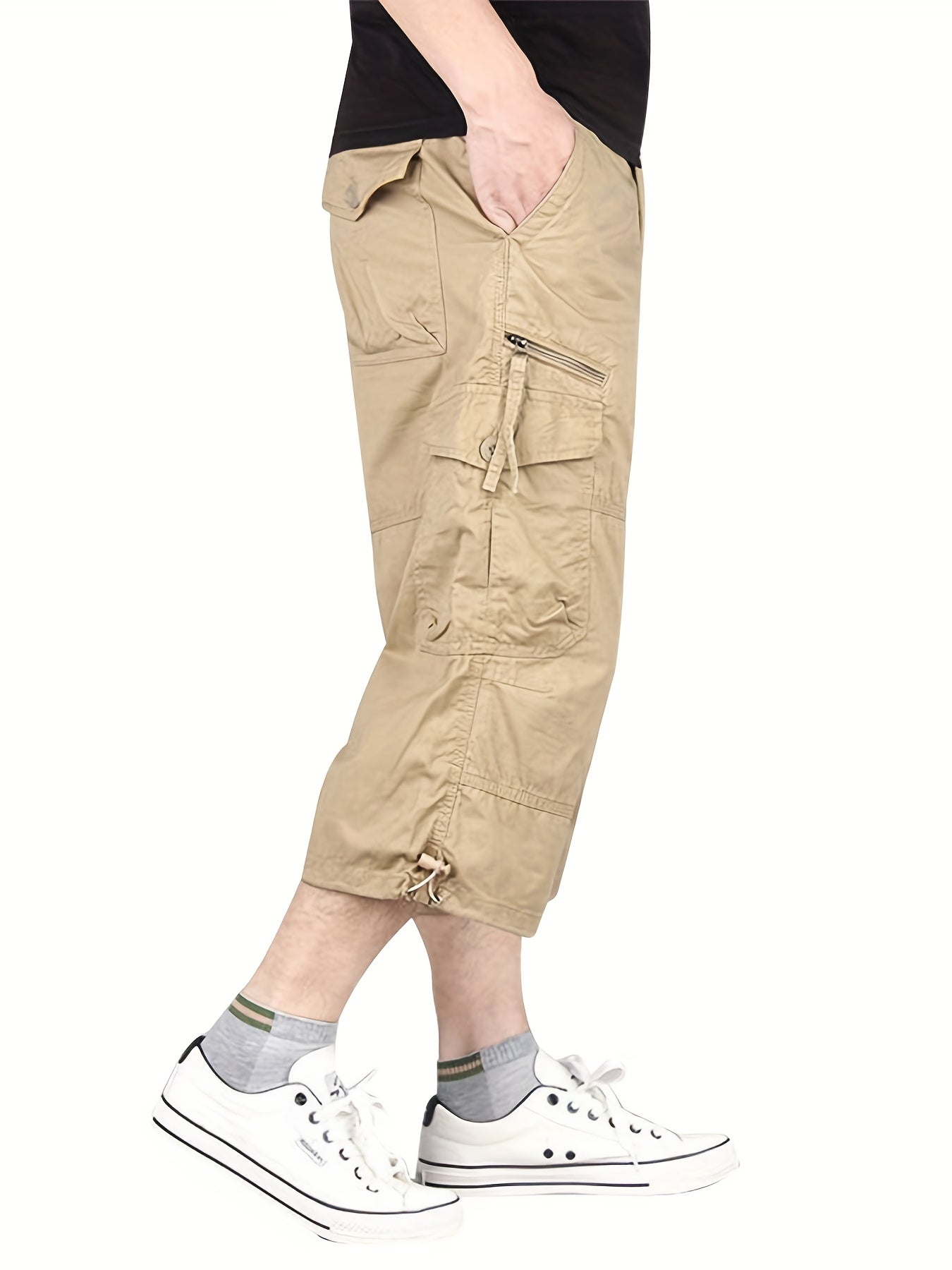 Casual cargo capri shorts for men in street style