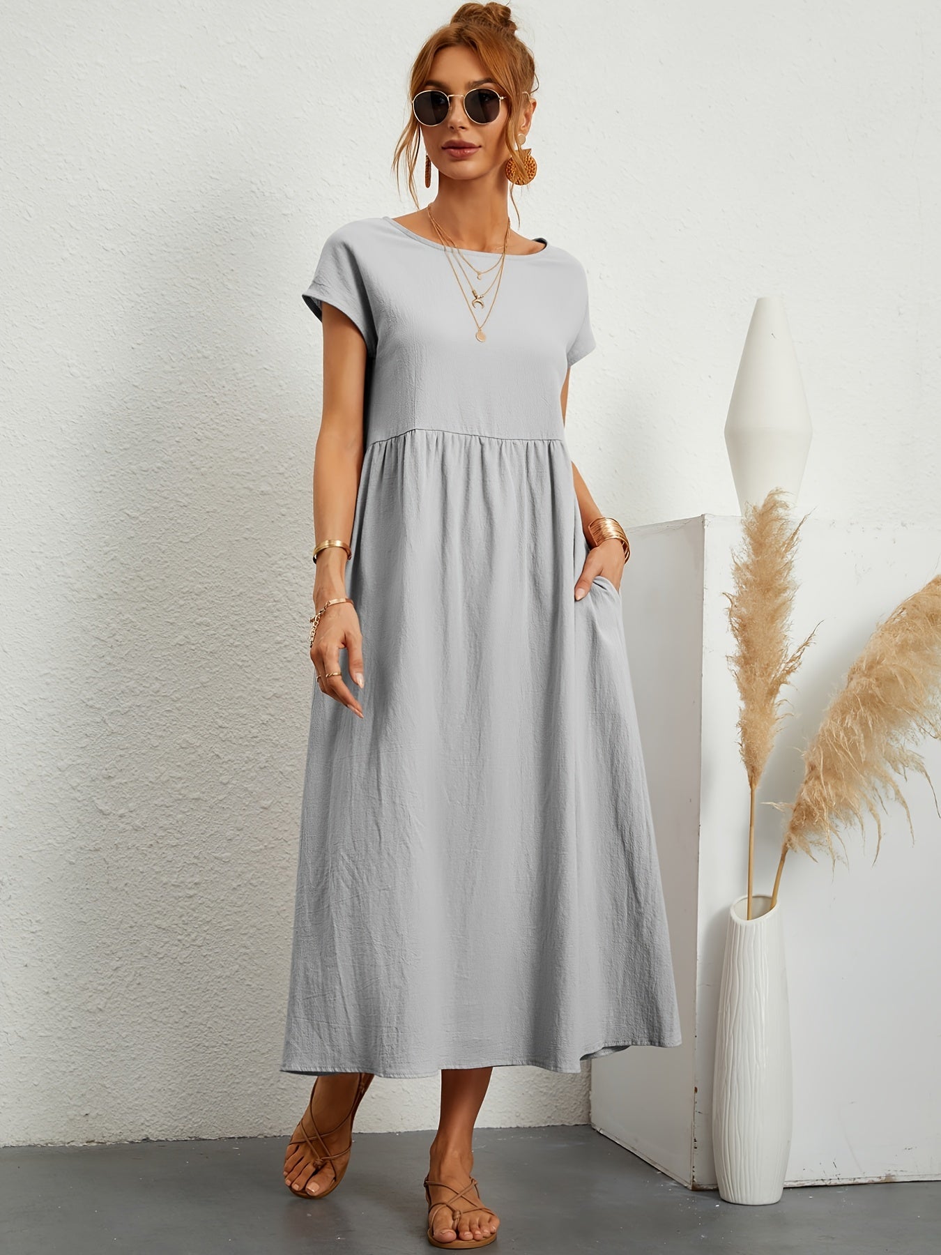 casual summer dress with loose pockets