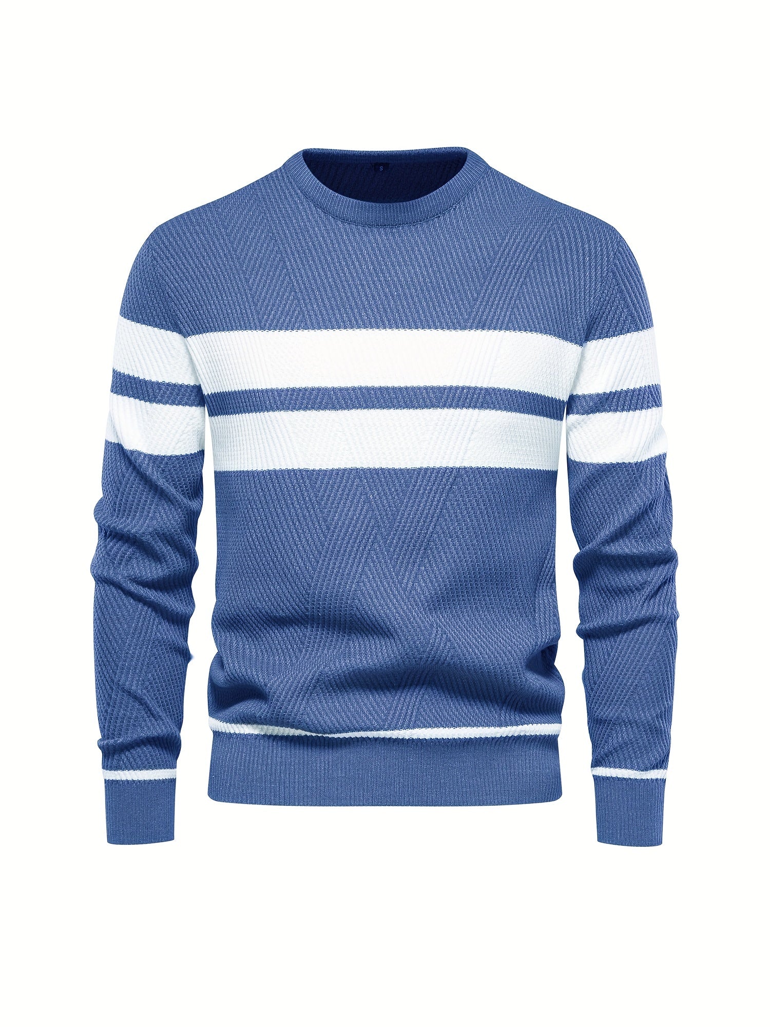 Knitted sweater with striped pattern for men