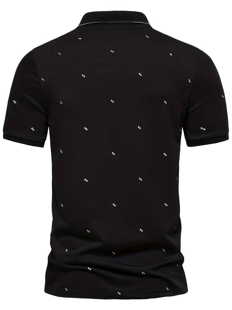 Polo shirt with lapels and dotted pattern