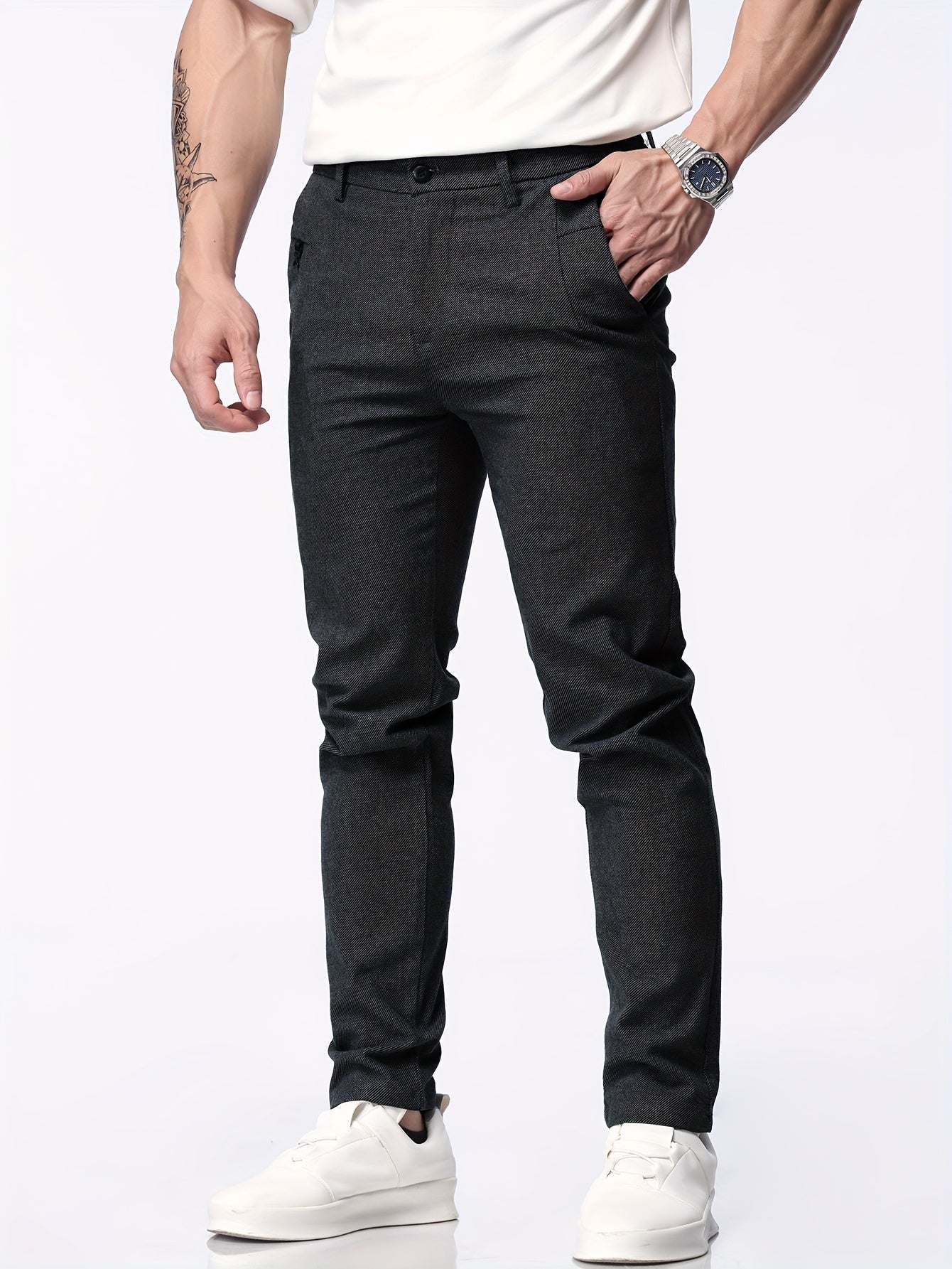 Casual straight trousers for men