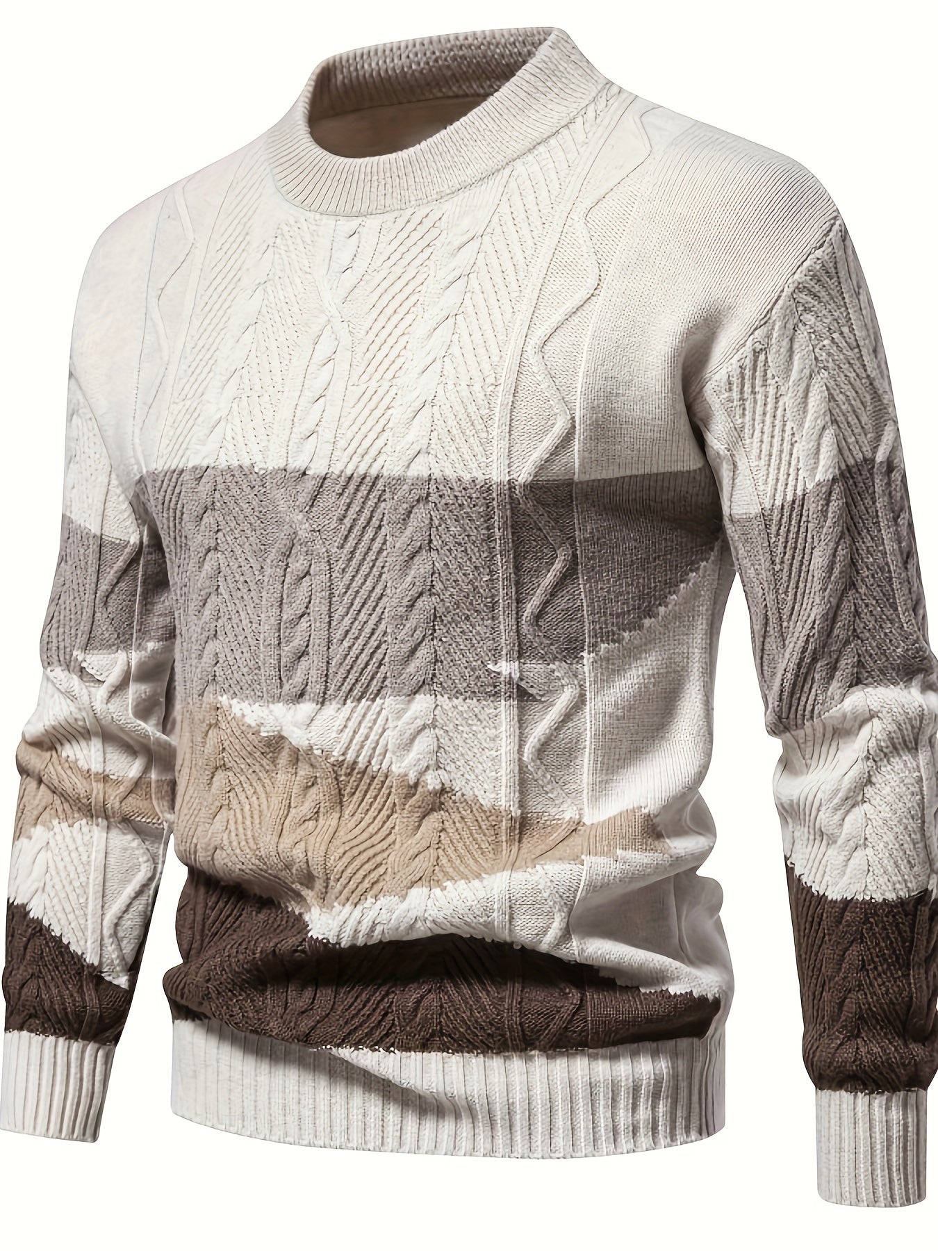 Knitted sweater with stripes for men