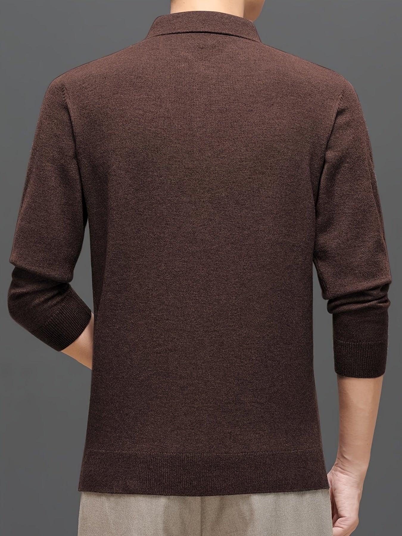 Lapel sweater with high stretch for men