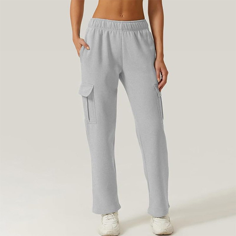 High-waisted elastic jogging pants for women