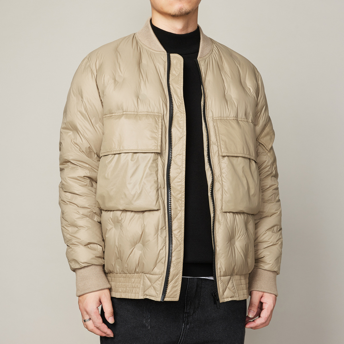 Quilted lightweight down jacket