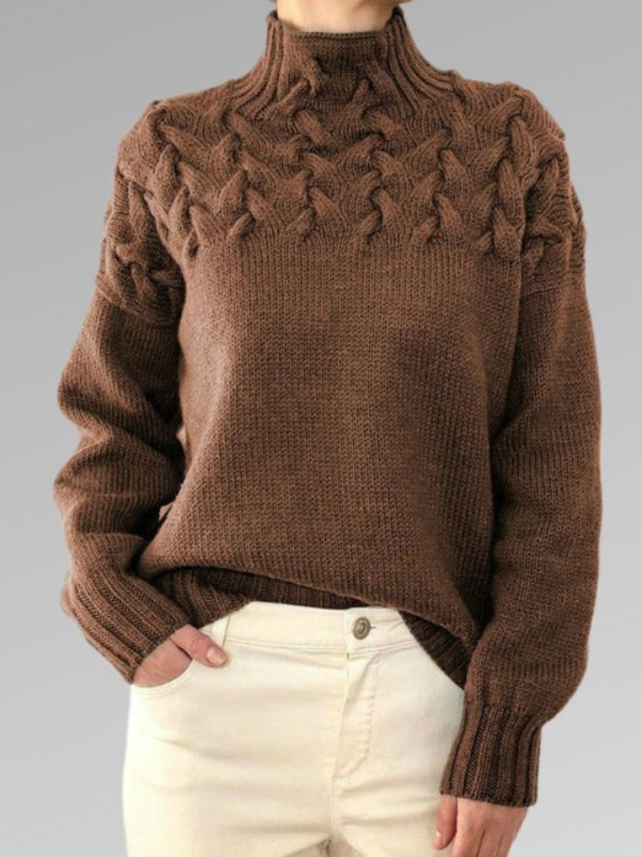 Elegant cable knitted sweater