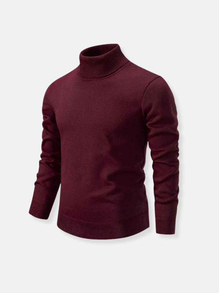 Silky turtleneck sweater made of 100% wool