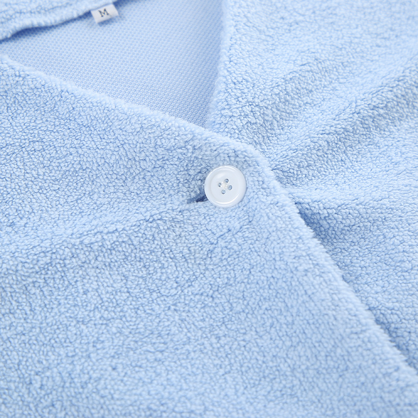 Blue long-sleeved wool pajamas for women