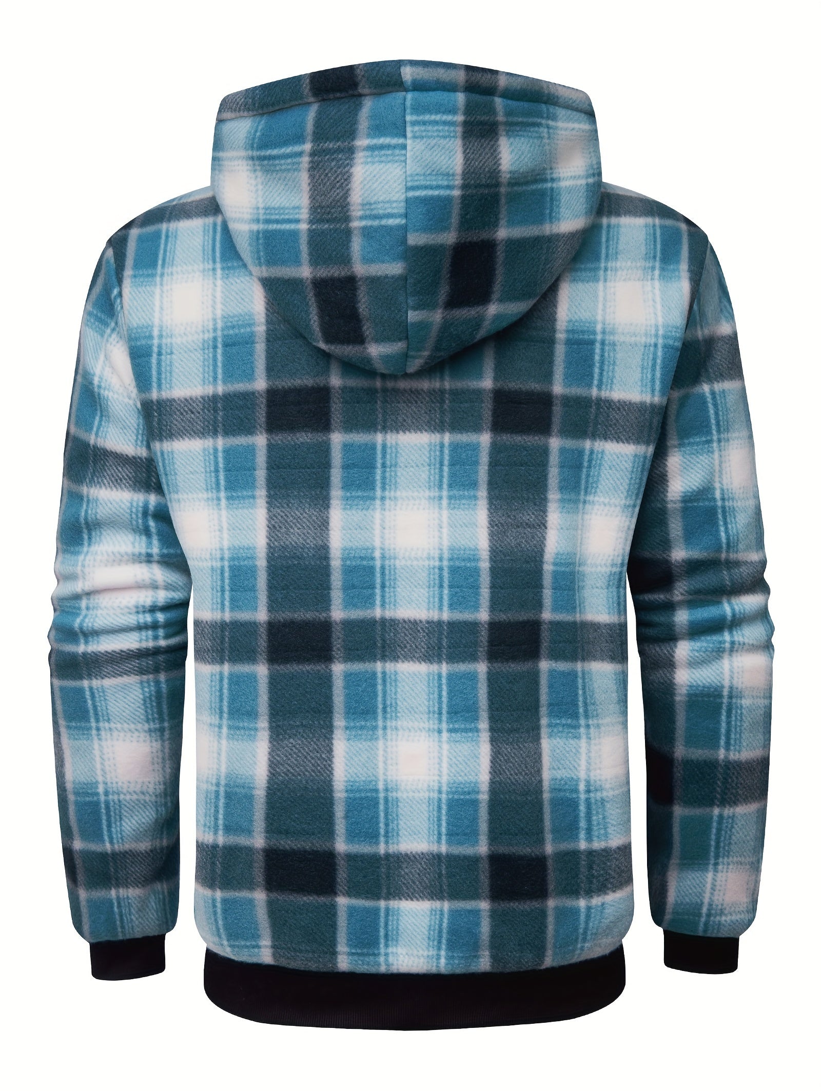 Retro fleece hoodie with checked pattern