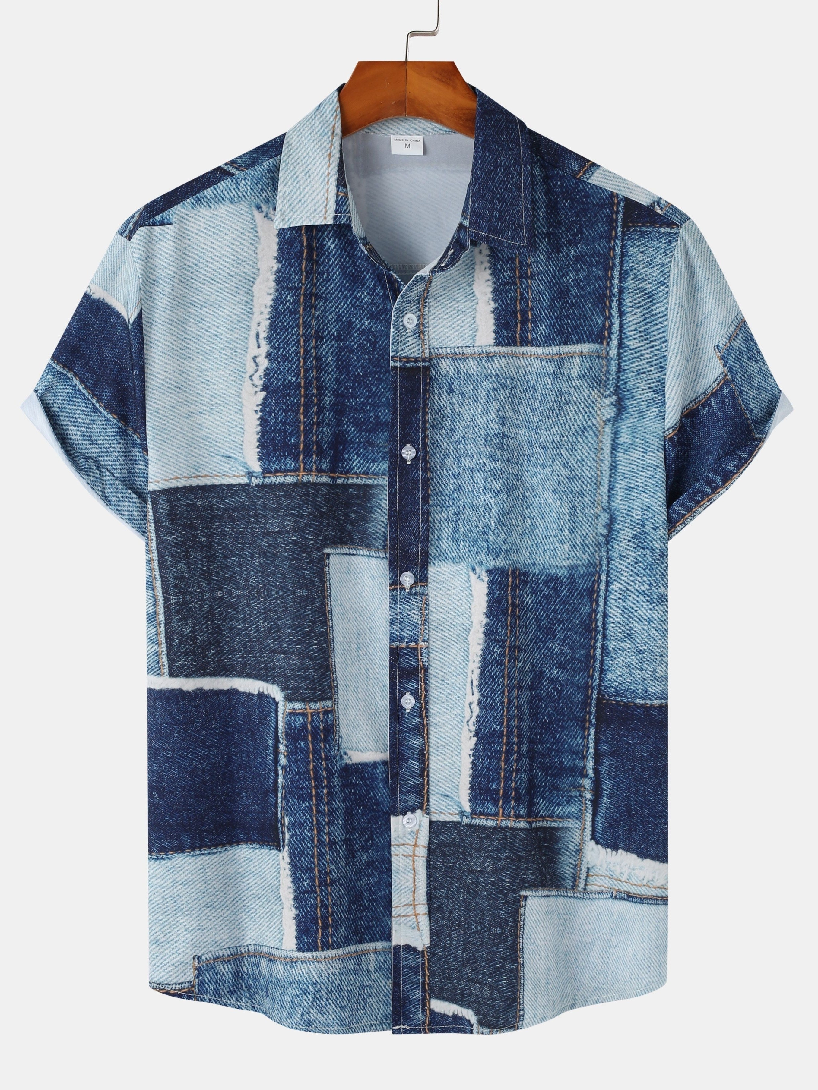 Denim shirt with short sleeves in different colors