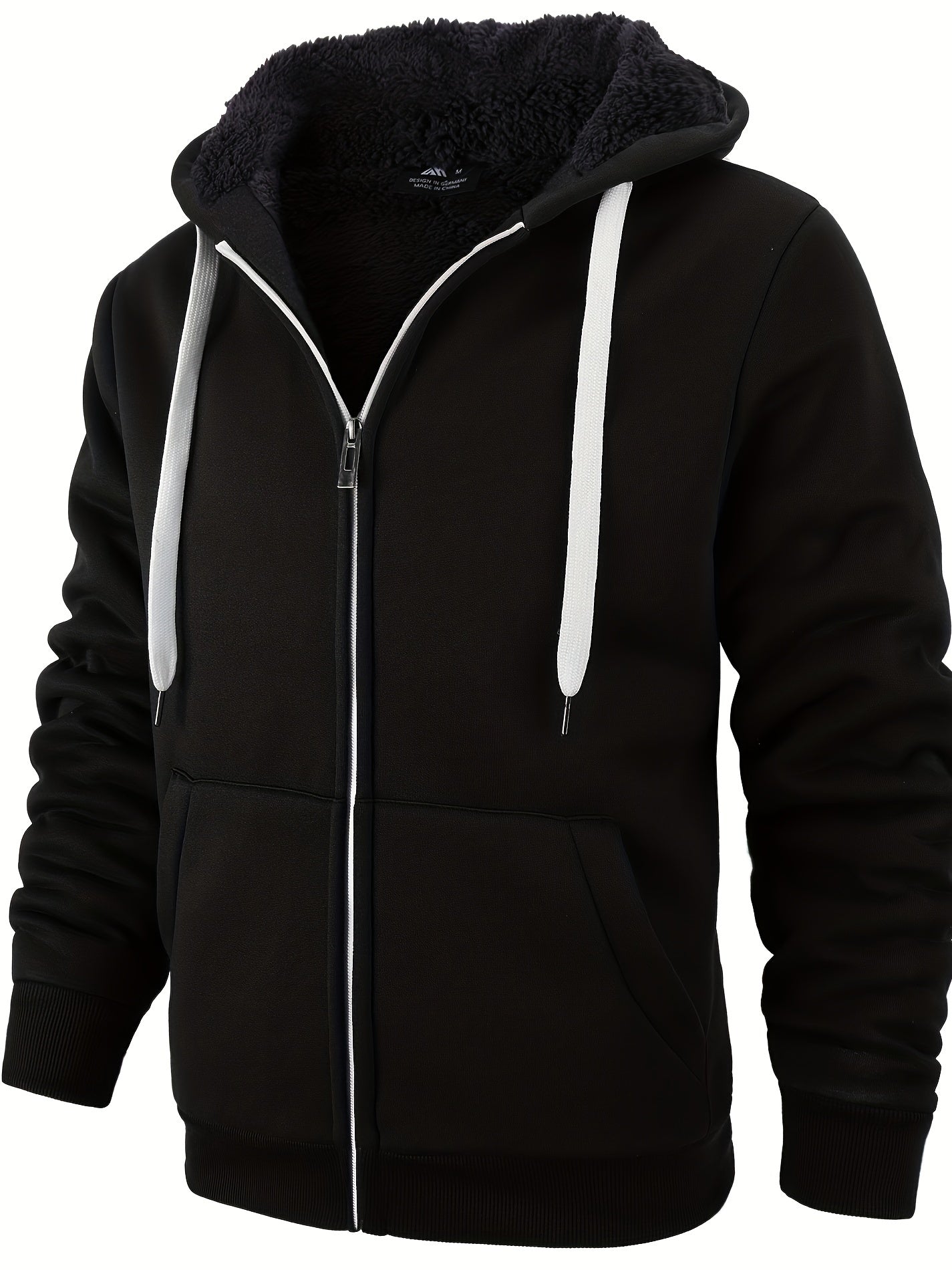 Warm hoodie with fur for men