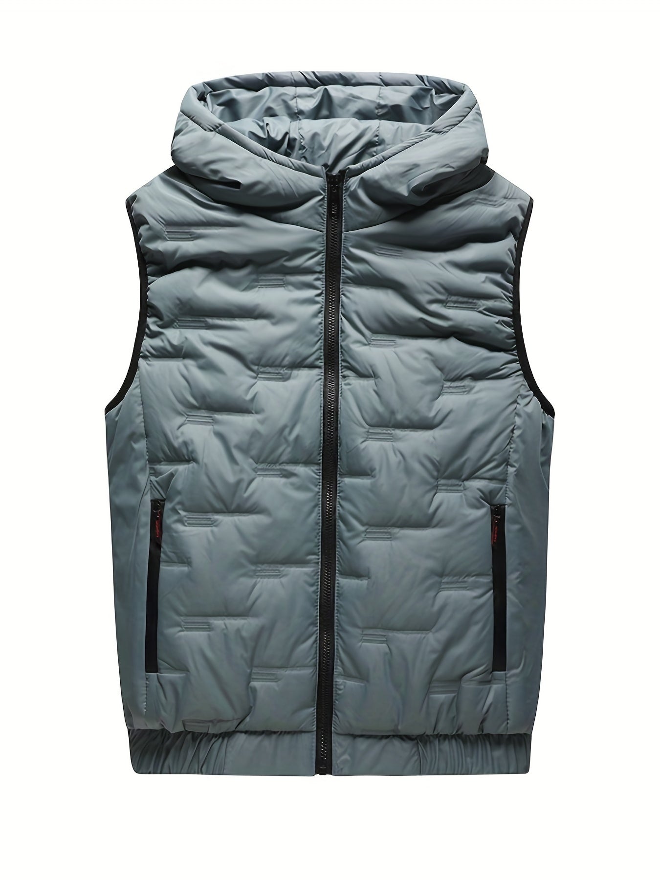 Padded vest with hood and zipper