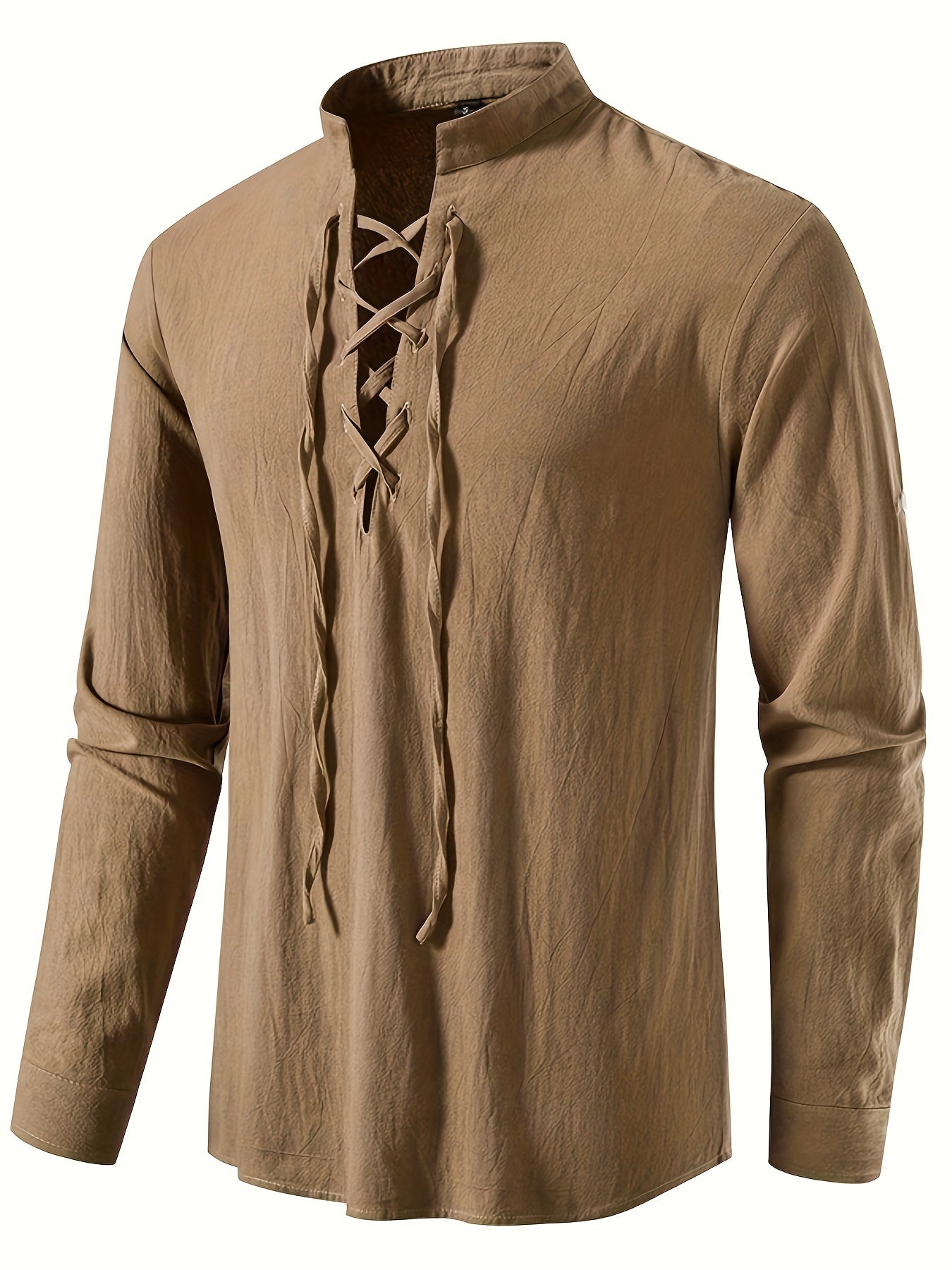 Casual Henley T-shirt with long sleeves