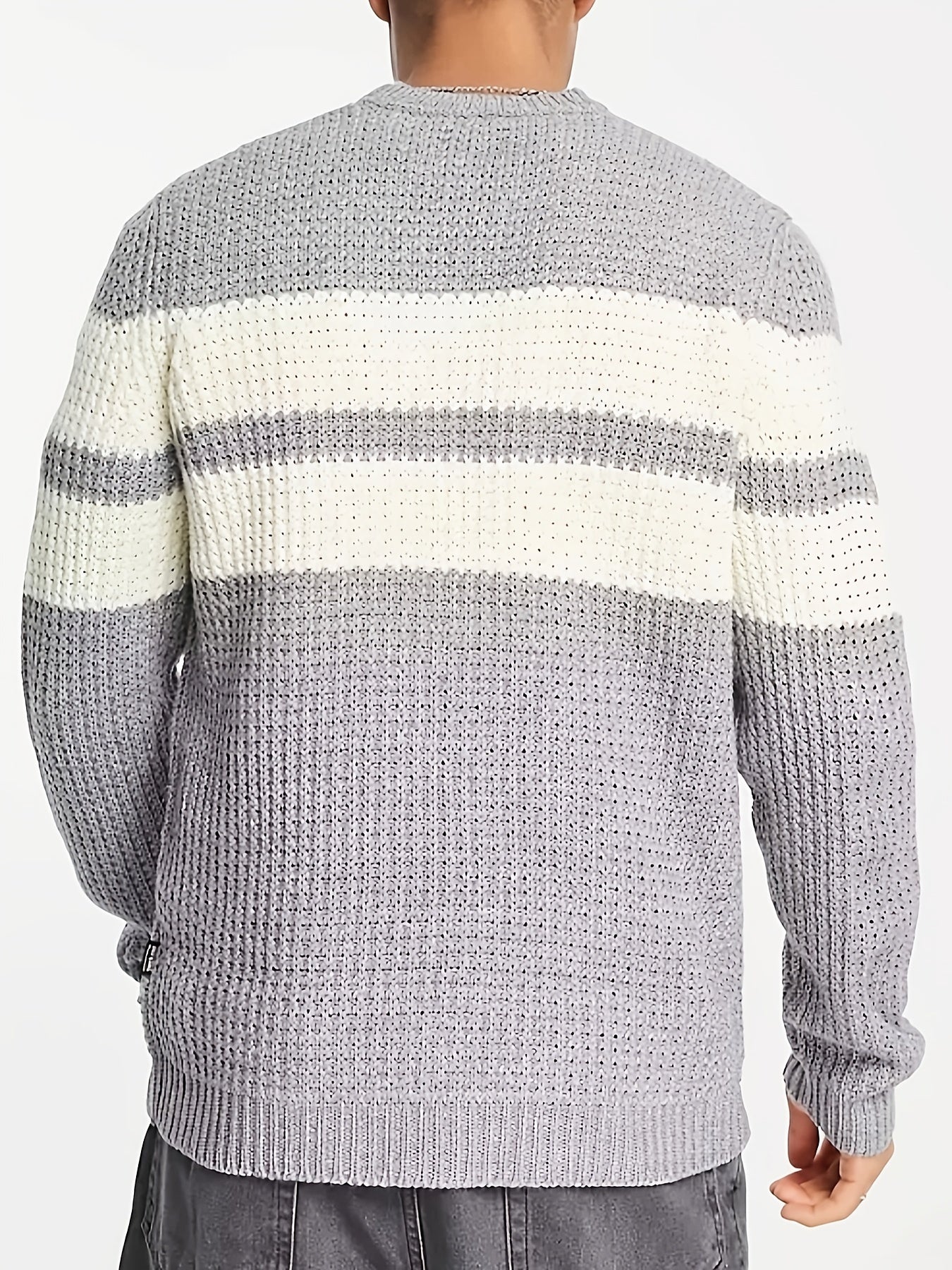 Striped knitted sweater for men