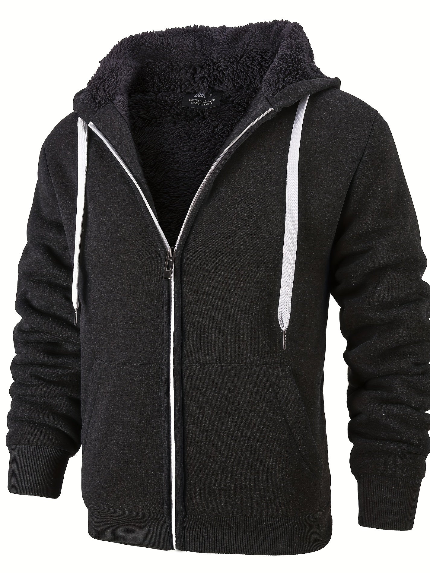 Warm hoodie with fur for men