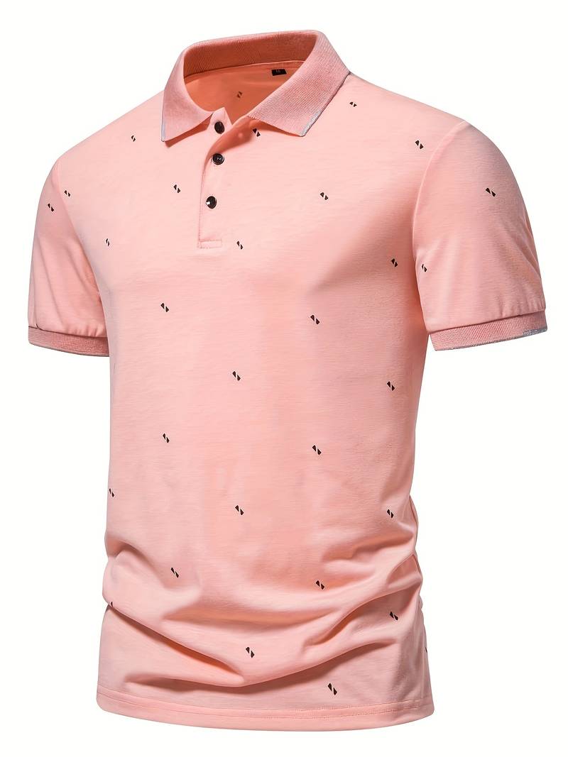 Polo shirt with lapels and dotted pattern