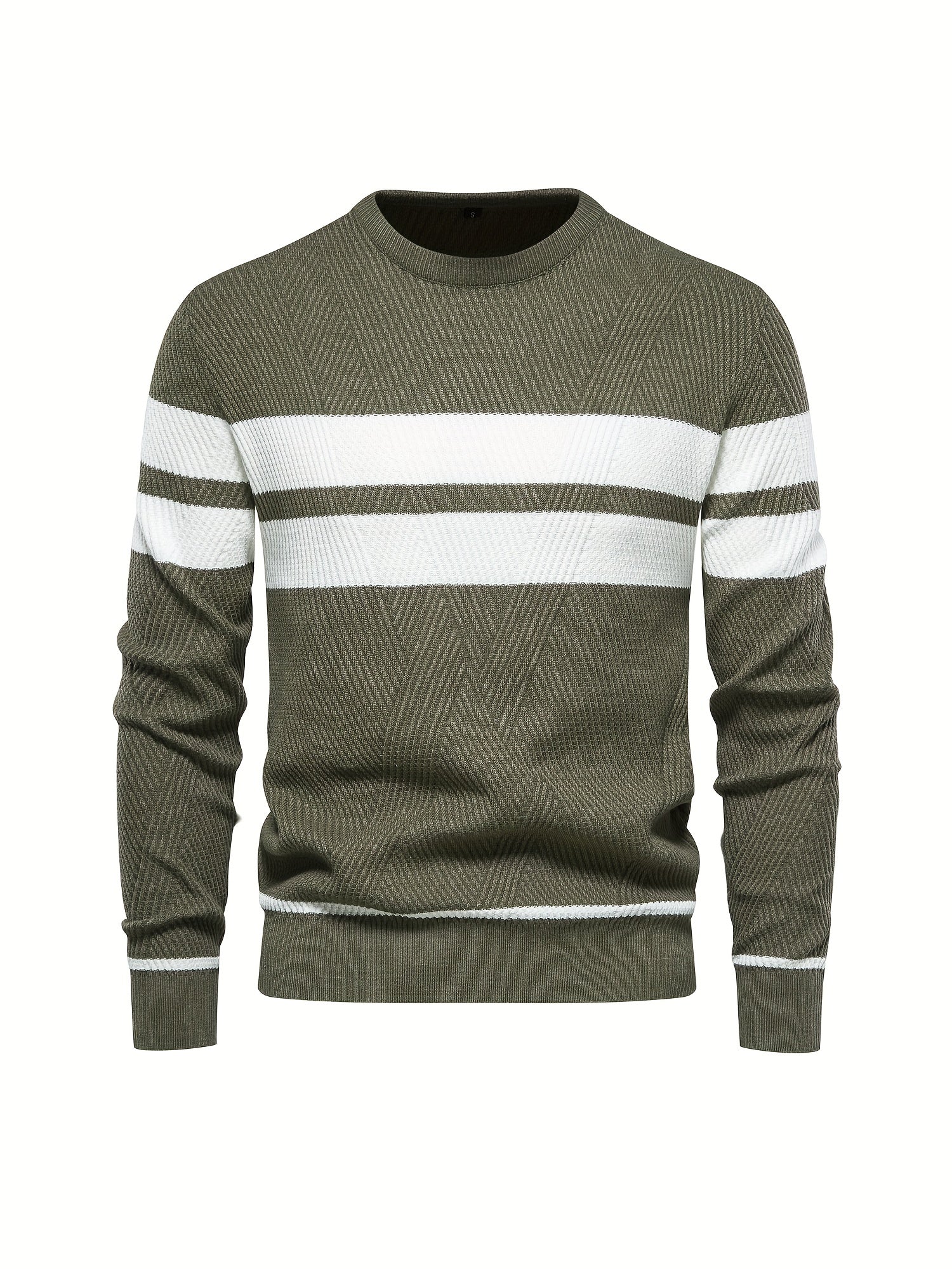 Knitted sweater with striped pattern for men