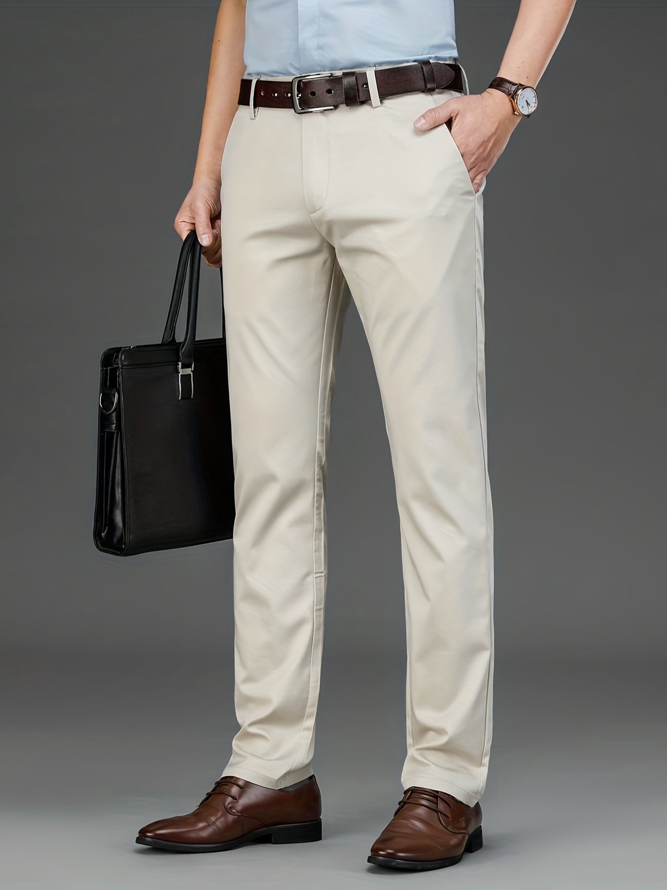 Classic mid-stretch pants