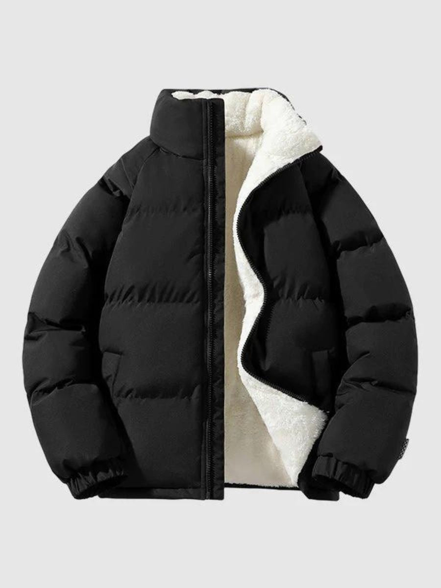 men's padded fleece-lined puffer jacket