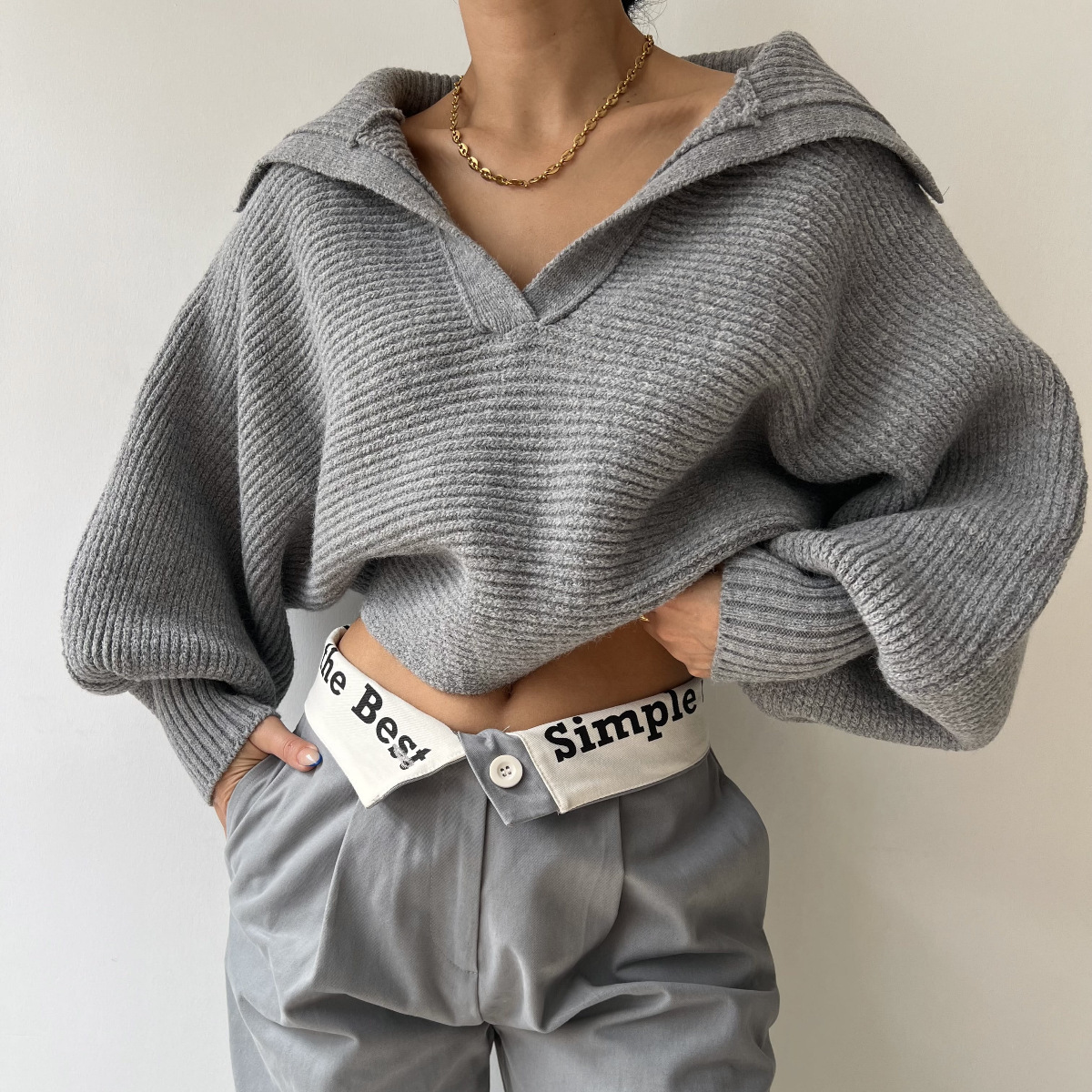 Loose knit sweater for women