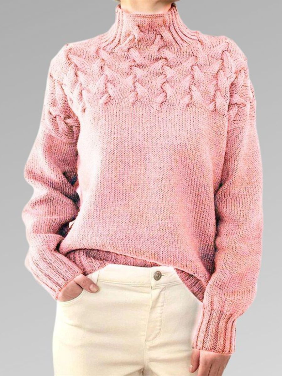 Elegant cable knitted sweater