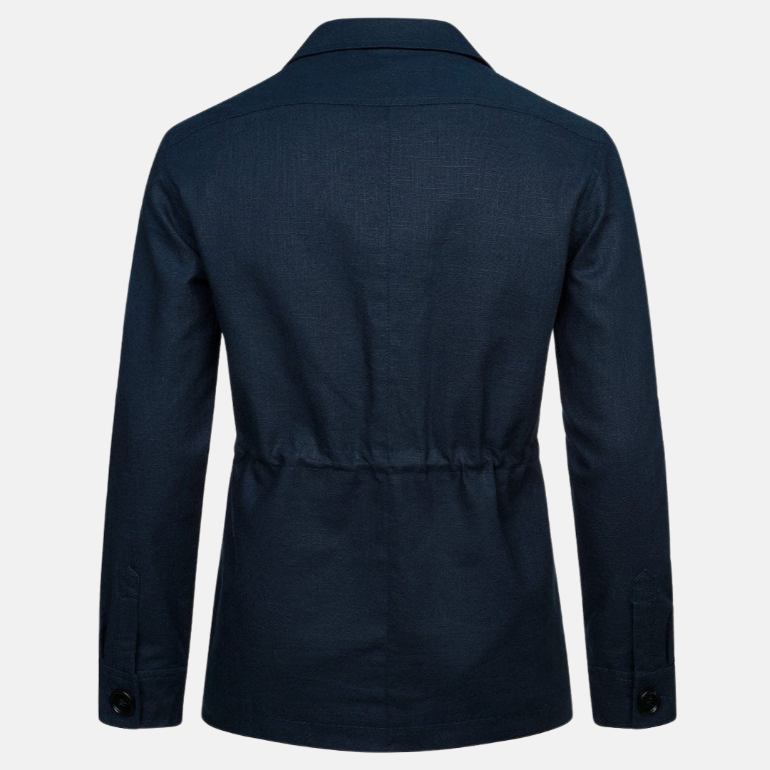 Linen jacket with multiple pockets