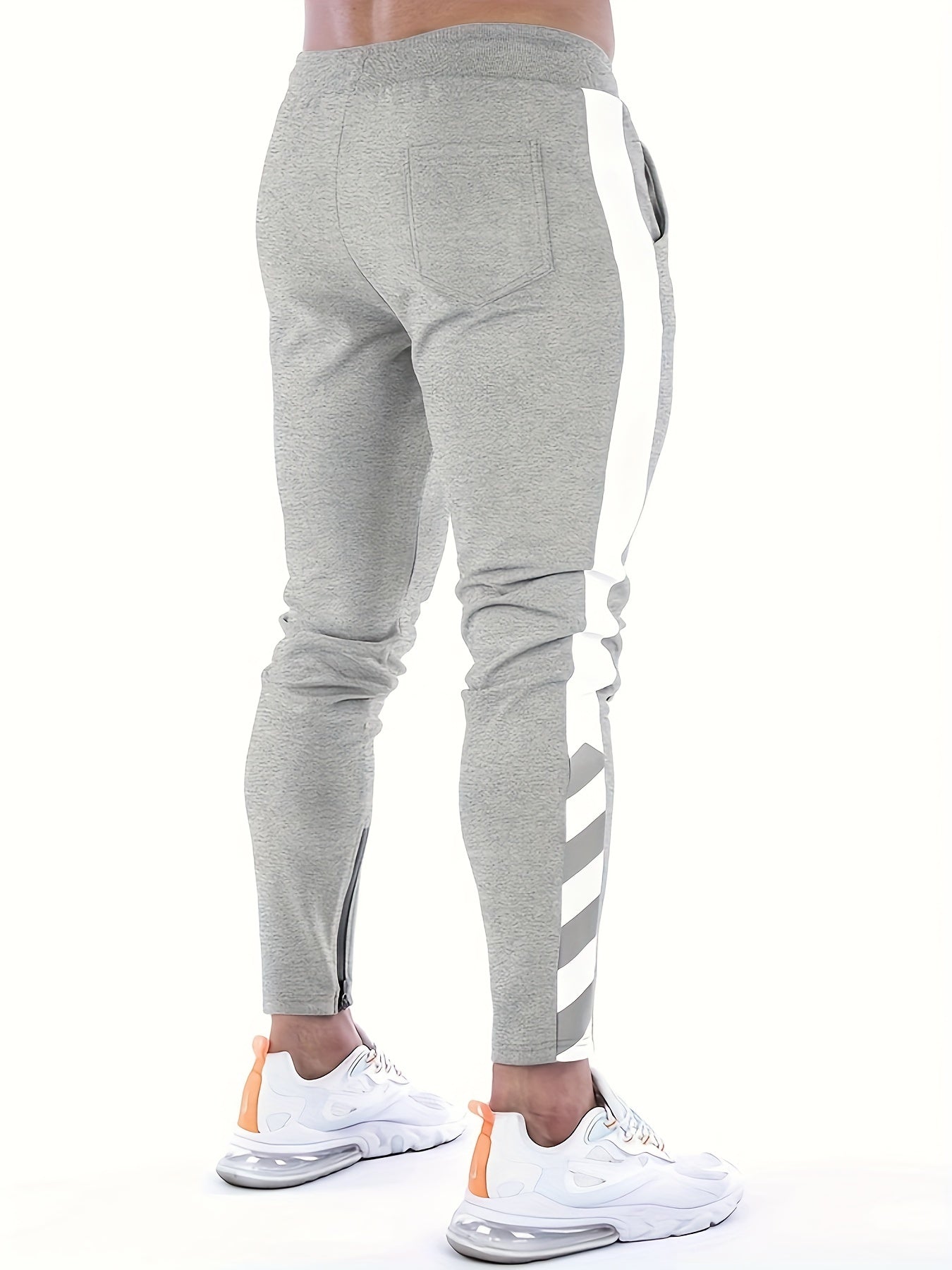 Casual sports pants with elastic waist and drawstring