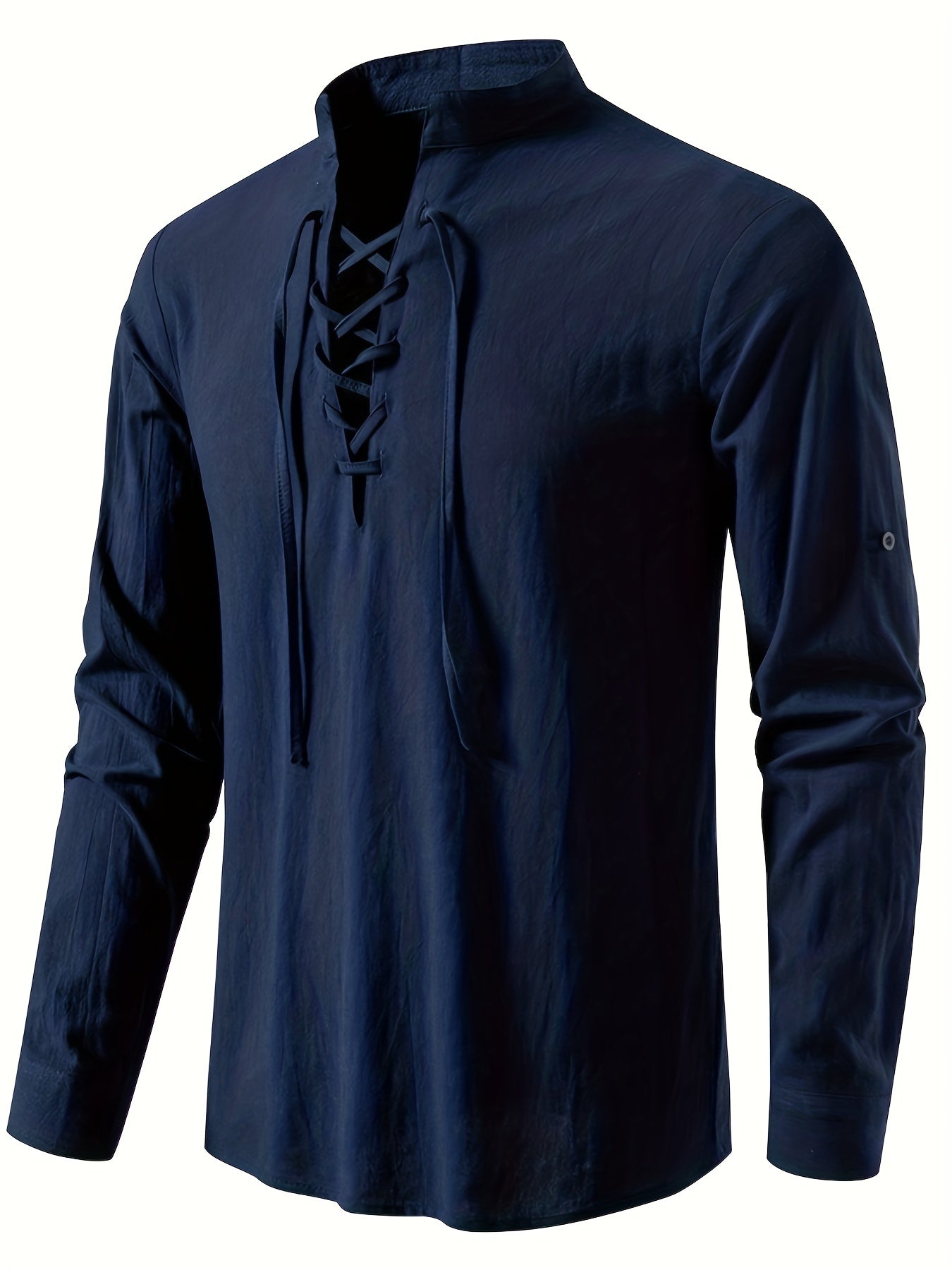 Casual Henley T-shirt with long sleeves