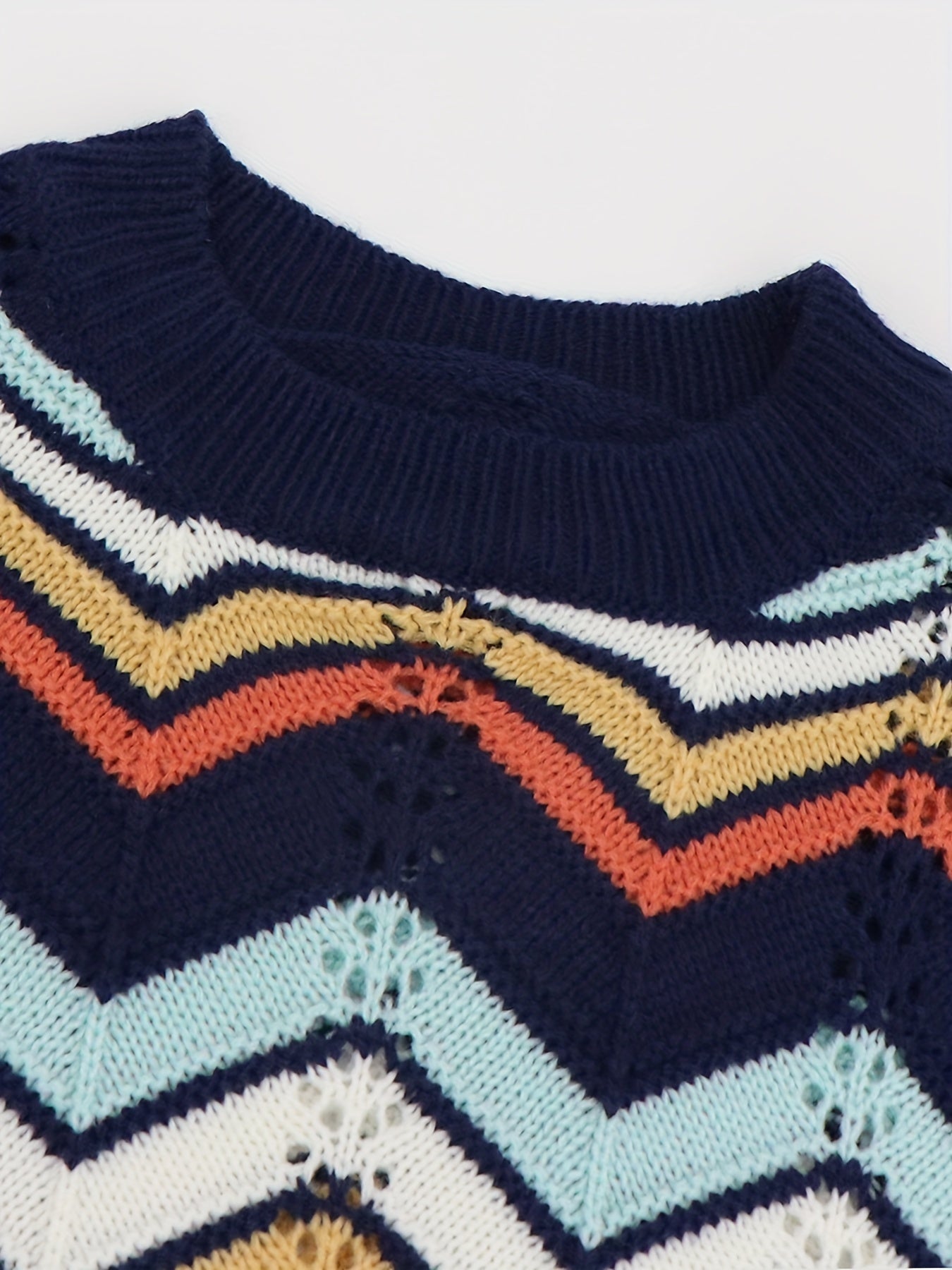 Sweater with a linear design