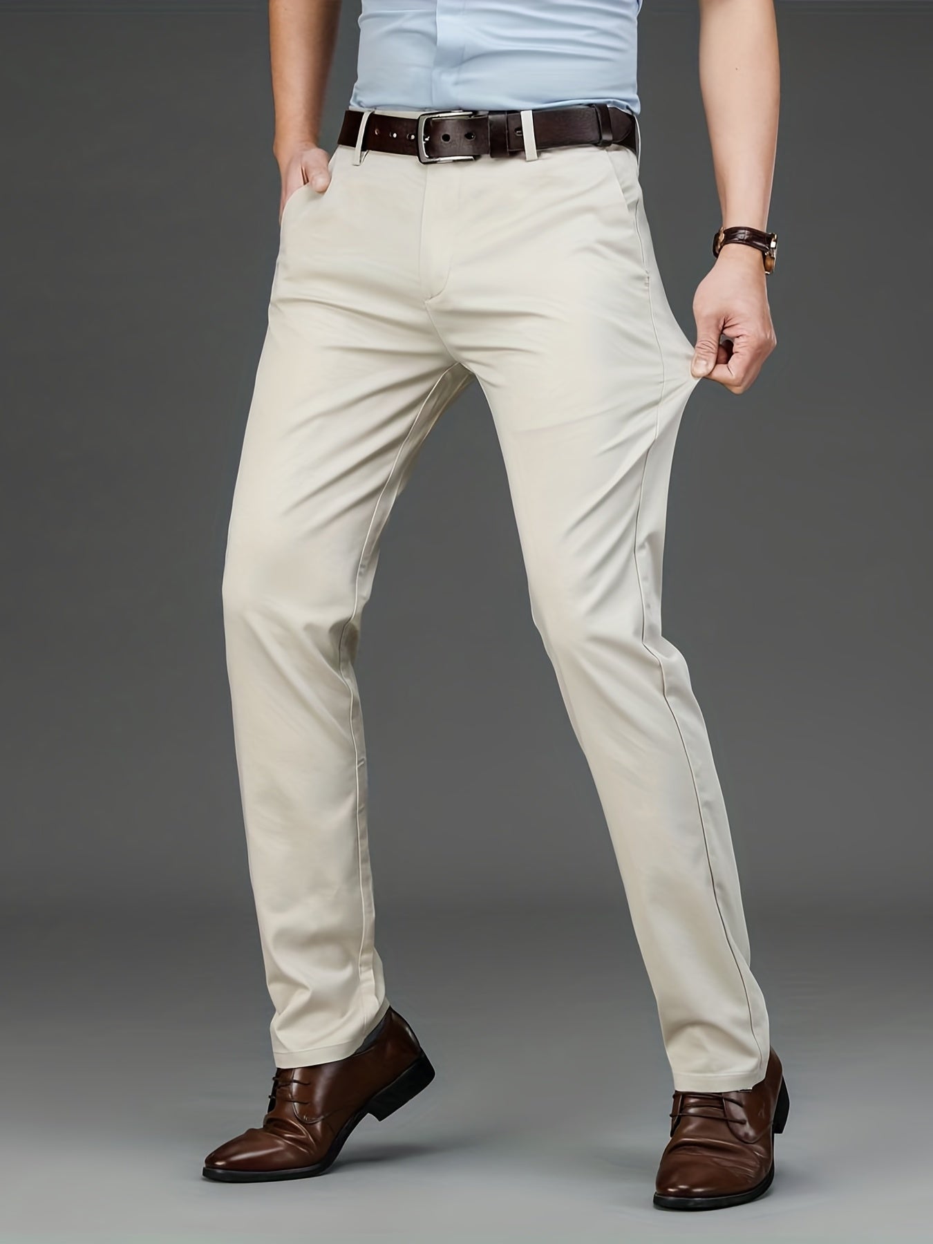 Classic mid-stretch pants