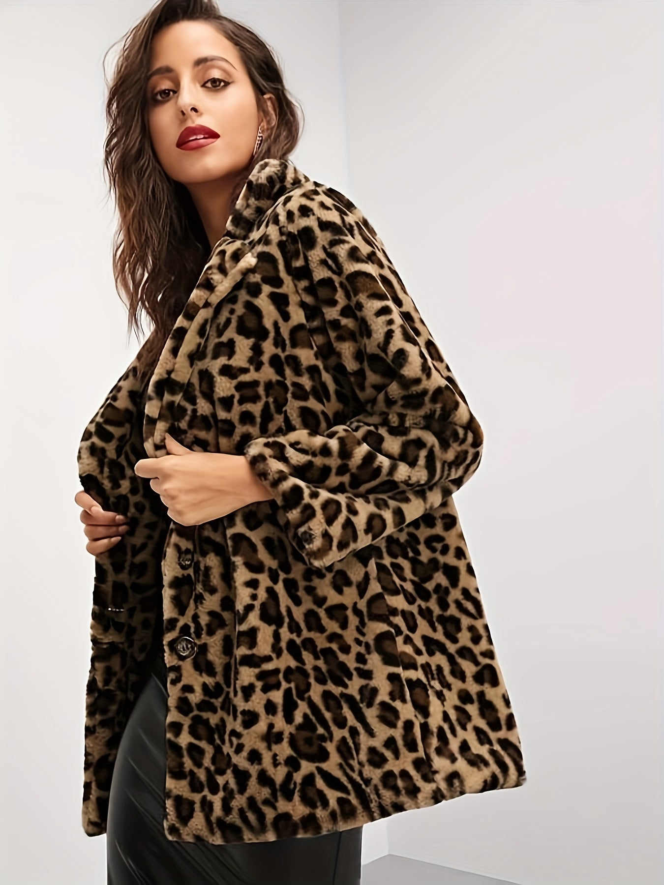 Soft jacket with leopard print