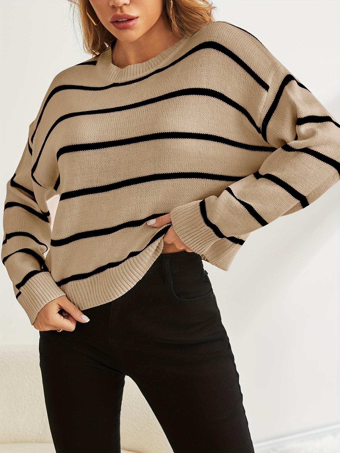 Striped knitted sweater