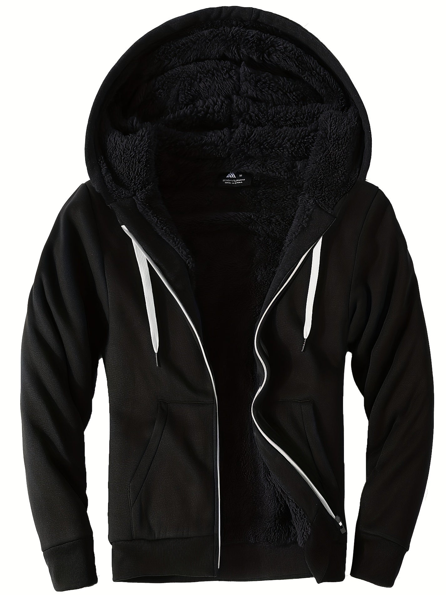 Warm hoodie with fur for men