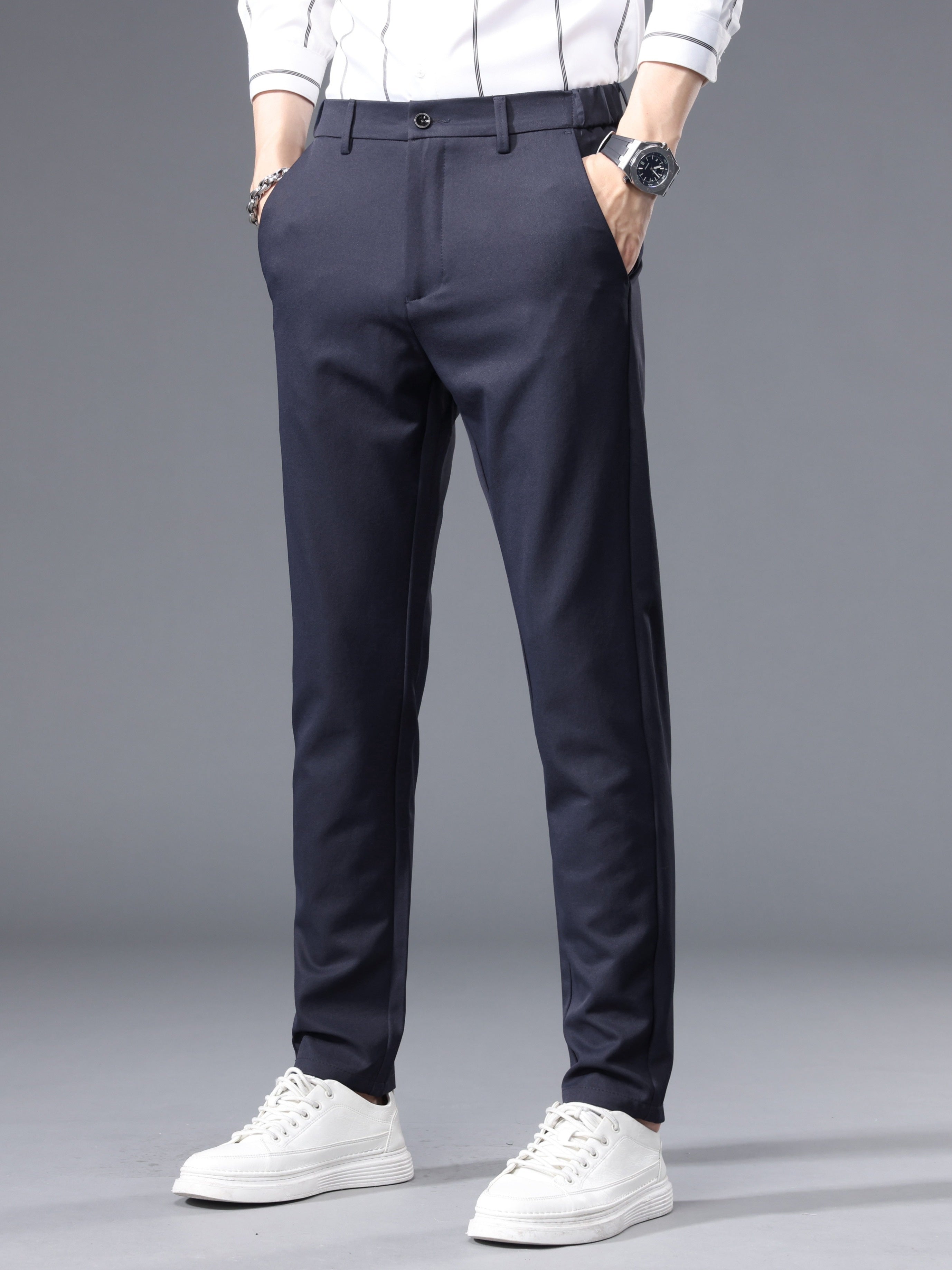 Semi formal stretch trousers for men